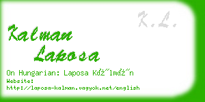 kalman laposa business card